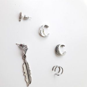 Beautiful silver jewelry set (silver earrings and earcuffs)